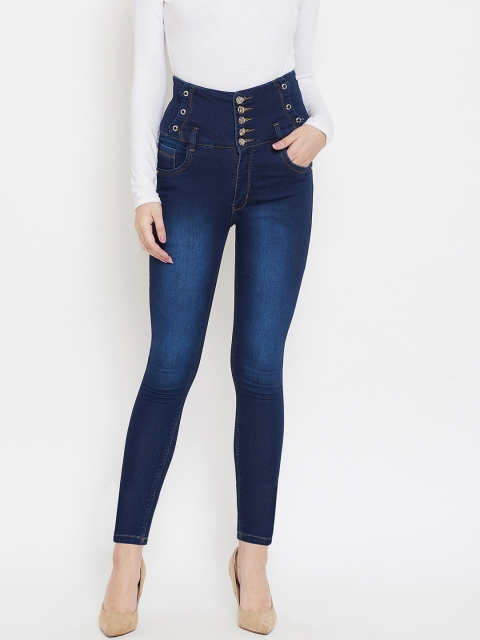 

Purple Feather Women Navy Blue Skinny Fit High-Rise Clean Look Jeans