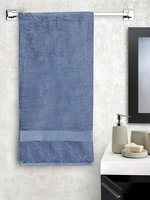 

SPACES Unisex Blue Solid Rennaissance Denim 650 GSM Bath Towel