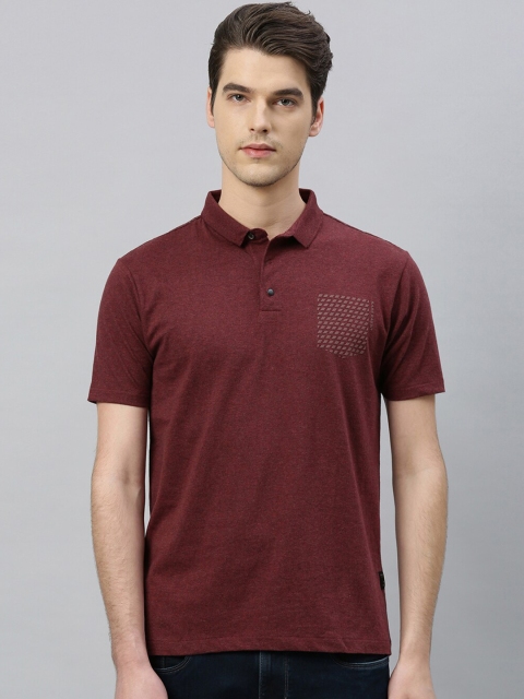 

RARE RABBIT Men Maroon Printed Polo Collar T-shirt