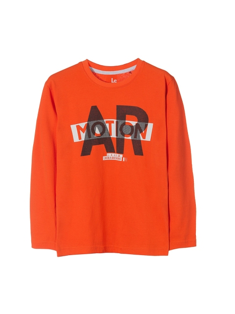 

LINCOLN & SHARKS Boys Orange AR Motion Print Round Neck T-shirt