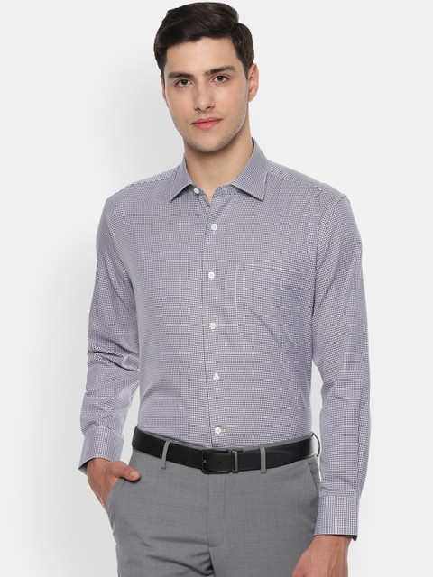

Luxure by Louis Philippe Men Purple & White Regular Fit Self Design Formal Shirt