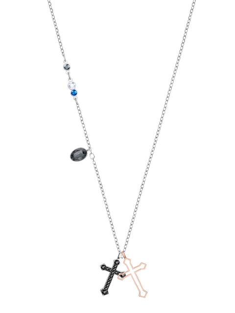 

SWAROVSKI Multicoloured Mixed-Plated Duo Mini Cross Pendant, Multi
