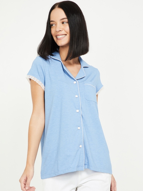 

Ginger by Lifestyle Women Blue Solid Nightdress