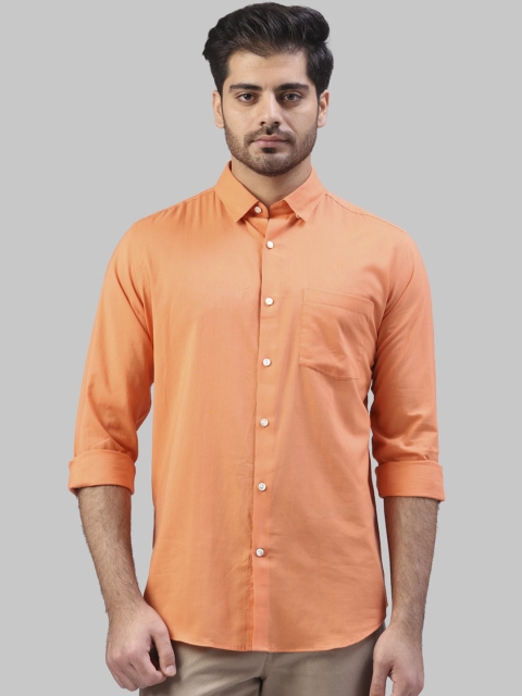

Raymond Men Orange Regular Fit Solid Casual Shirt