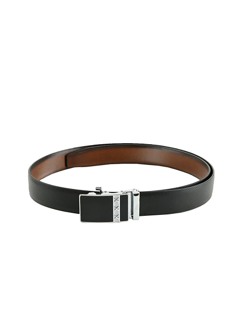 

WINSOME DEAL Men Black Solid Reversible Belt