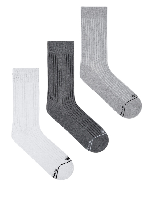 

Dynamocks Unisex Pack Of 3 Striped Calf Length Socks, White