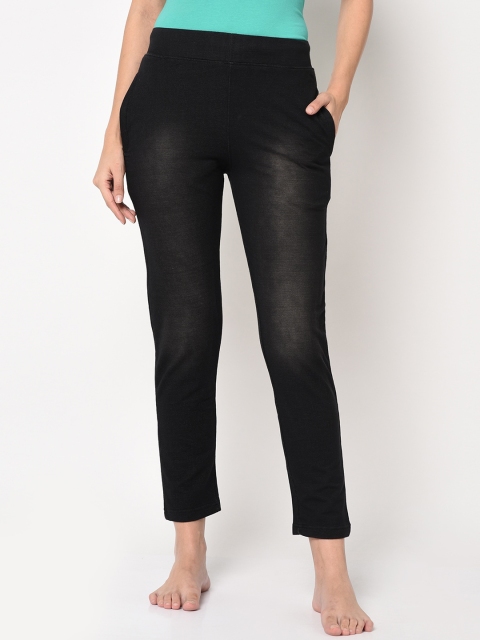 

ELEGANCE Women Black Washed Lounge Pants