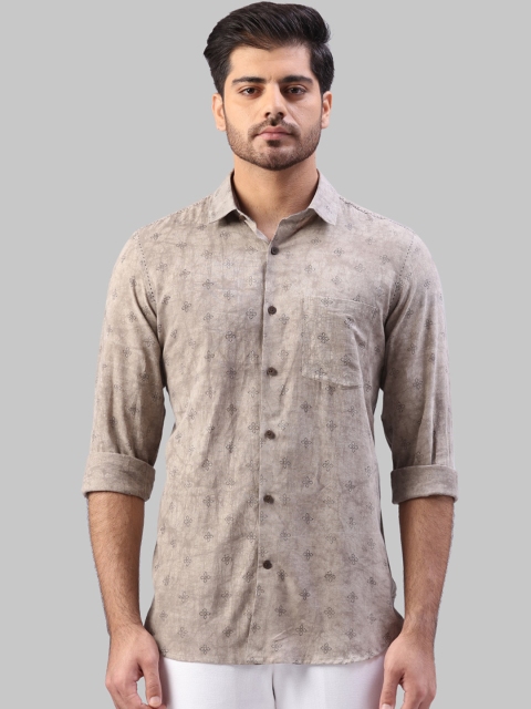 

Raymond Men Taupe Regular Fit Printed Casual Shirt