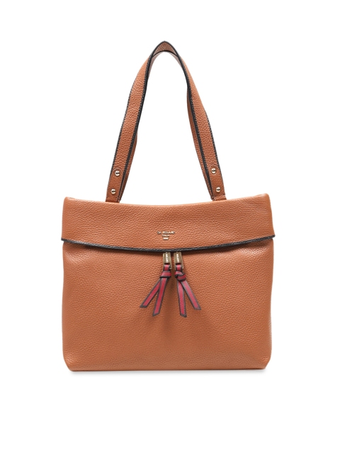 Da Milano Brown Solid Handheld Bag