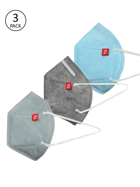 

FROGGY Kids 3 Pcs Solid 3-Ply Anti-Pollution Reusable Cloth Masks, Olive