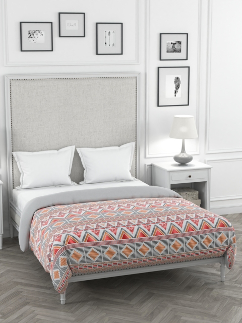 

Portico New York Grey & Red Geometric Mild Winter 120 GSM Double Bed Comforter