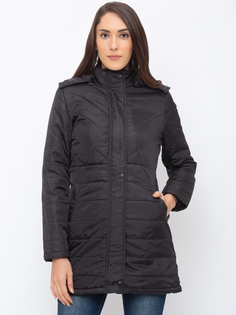 

Globus Women Black Solid Longline Padded Jacket