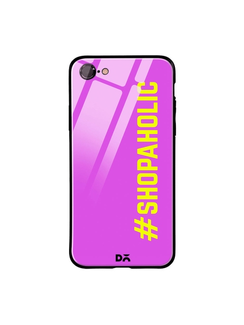 

DailyObjects Purple & Yellow Shopaholic iPhone 7 Glass Case