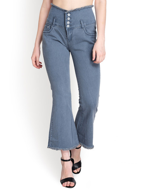 

Perfect Outlet Women Grey Bootcut High-Rise Clean Look Jeans