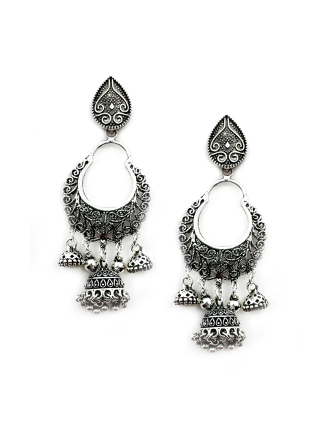 

Sia Art Jewellery Silver Crescent Shaped Jhumkas