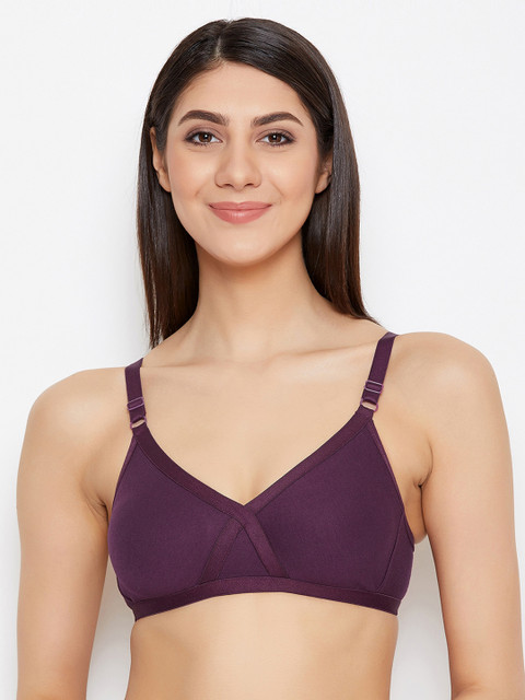 

ALIZA Purple Solid Non-Wired Non Padded Everyday Bra 914-30