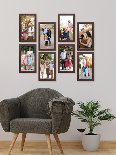 

RANDOM Set Of 8 Brown Solid Collage Photo Frames