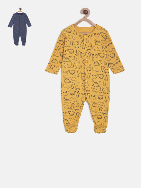 

MINI KLUB Infants Boys Pack Of 2 Sleepsuits, Mustard