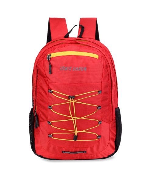

LOUIS CARON Unisex Red Textured Backpack