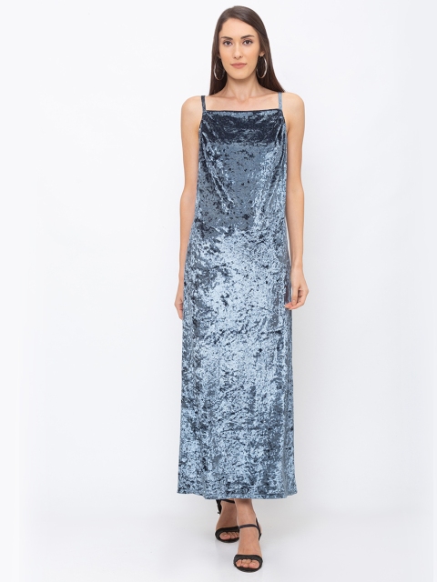

Globus Women Blue Solid Maxi Dress