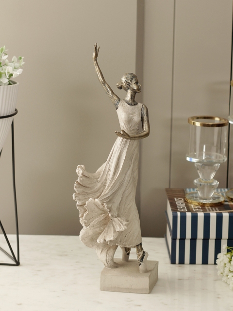 

Living Essence White & Siver-Toned Zoie Polyresin Showpiece