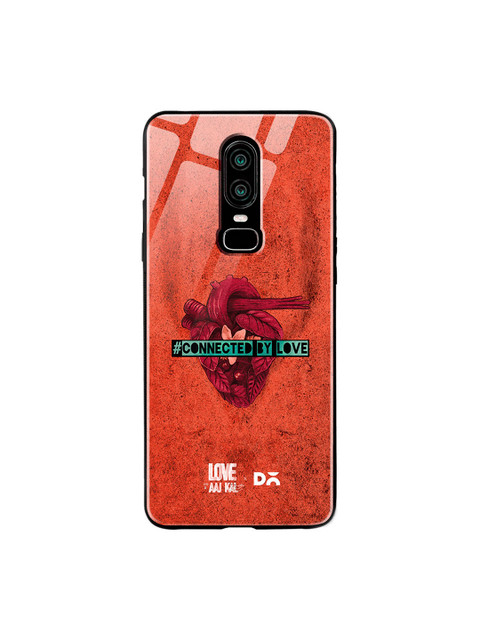

DailyObjects Orange & Red Love Beat OnePlus 6 Glass Case