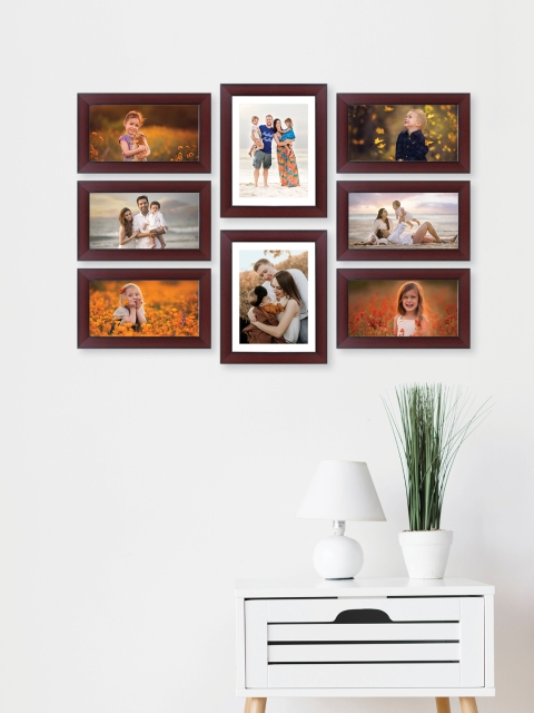 

RANDOM Set Of 8 Brown Solid Collage Photo Frames
