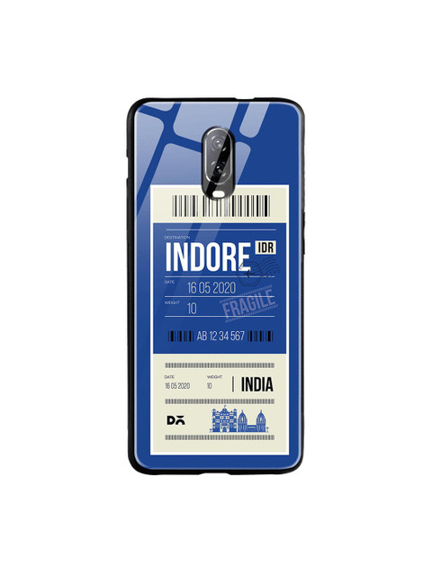 

DailyObjects Blue & White Indore City Tag OnePlus 6T Glass Cover