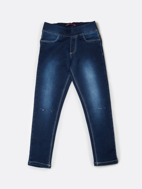 

VITAMINS Girls Navy Blue Solid Slim-Fit Jeggings