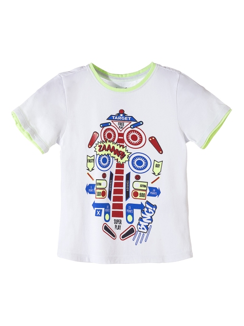 

5.10.15 Boys White Printed Round Neck T-shirt