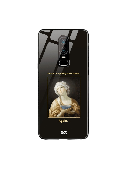 

DailyObjects Black & Beige Social Media OnePlus 6 Glass Case