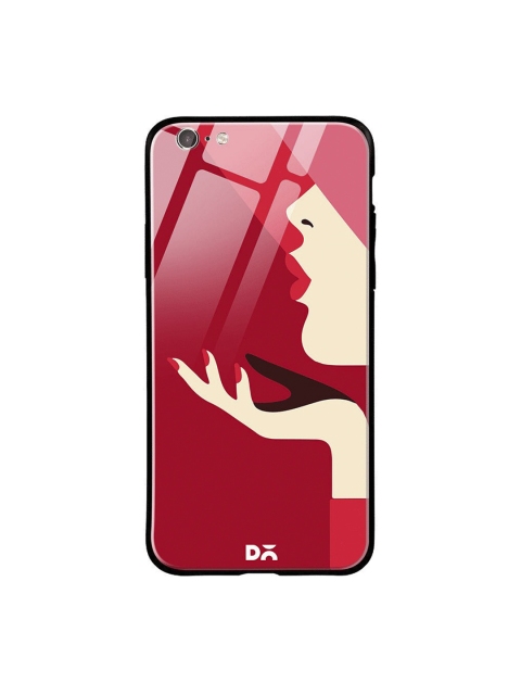 

DailyObjects Red & Beige Flying Kiss iPhone 6 Glass Case