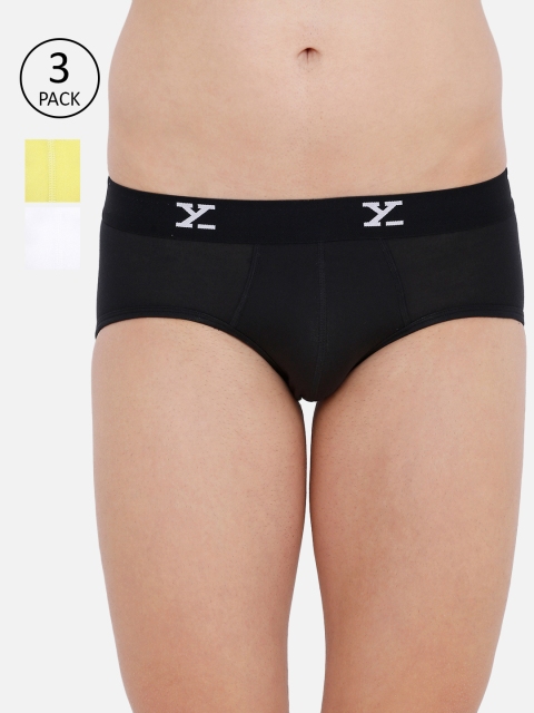 

XYXX Men Pack Of 3 Solid Ultra Soft Antimicrobial Briefs XYBRF3PCKN17XXL, Black