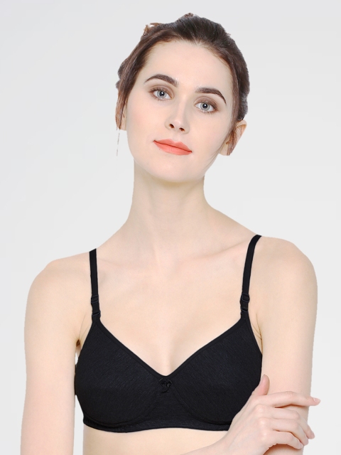 

Sonari Black Solid Non-Wired Lightly Padded T-shirt Bra 0015black
