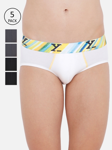XYXX Men Pack Of 5 Ultra Soft Antimicrobial Briefs XYBRF5PCKN41, White