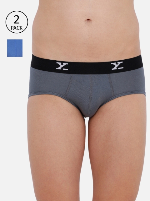 

XYXX Men Pack Of 2 Solid Ultra Soft Antimicrobial Briefs XYBRF2PCKN30XXL, Blue