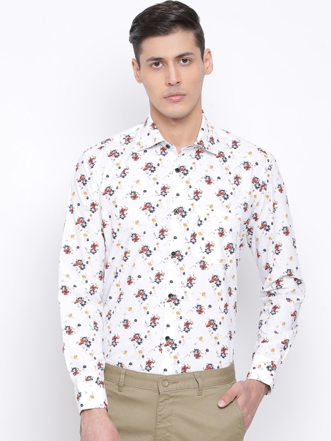 

Richlook Men White & Blue Slim Fit Floral Printed Semiformal Shirt