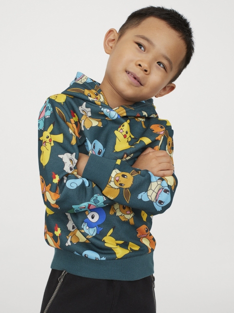 

H&M Boys Green & Blue Pokemon Printed Sweatshirt