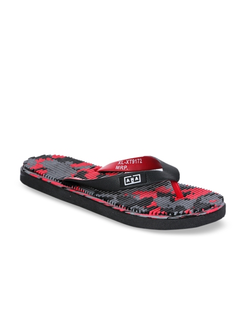 

Liberty Men Red & Black Printed Thong Flip-Flops