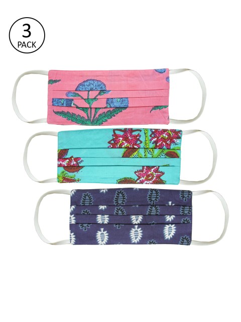 

MABISH by Sonal Jain Unisex Pack Of 3 3-Ply Reusable Cloth Masks, Multi