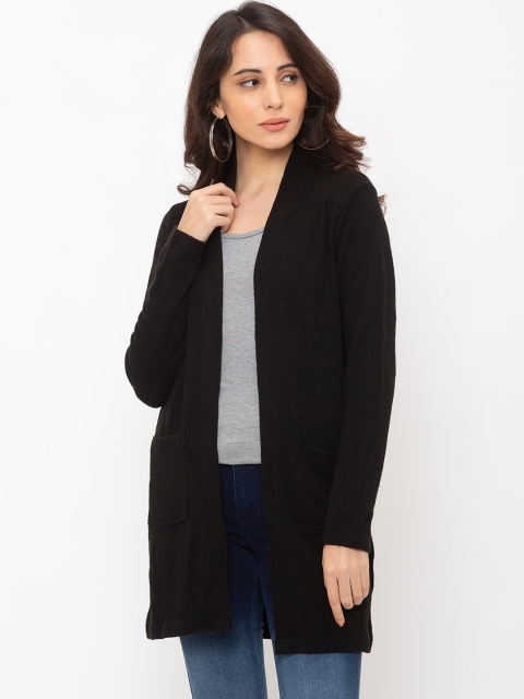 

Globus Women Black Solid Open Front Shrug