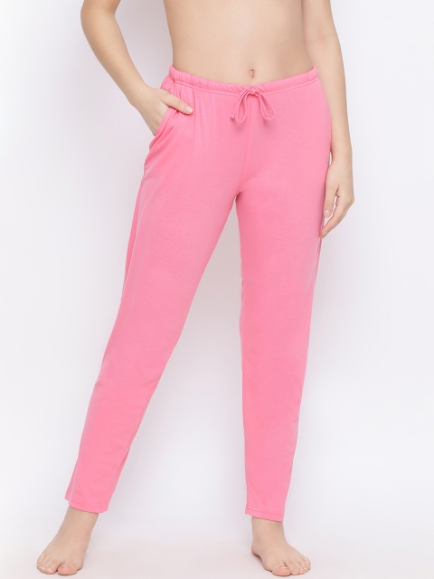 

Kanvin Women Pink Solid Elasticated Pyjamas PJ1091