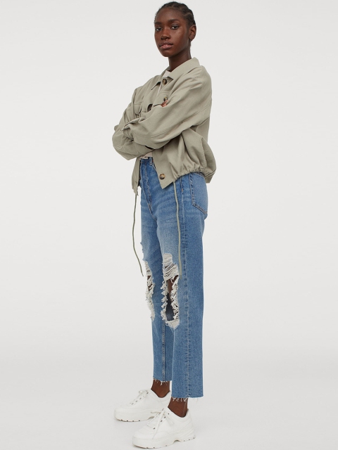 

H&M Women Blue Regular Fit Mid-Rise Mildly Distressed Jeans