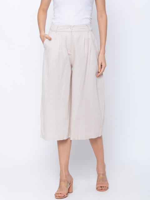 

Globus Women Off-White Regular Fit Solid Culottes