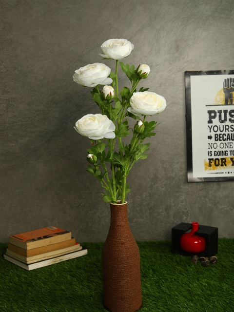 

PolliNation Set Of 2 White & Green Decorative Artificial Ranunculus Flower Stems
