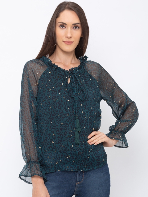 

Globus Women Green Printed Top