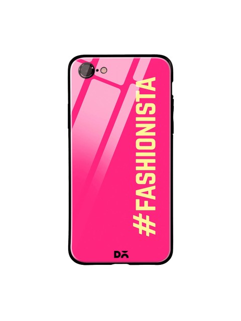 

DailyObjects Pink & Yellow Fashionista iPhone 7 Glass Case