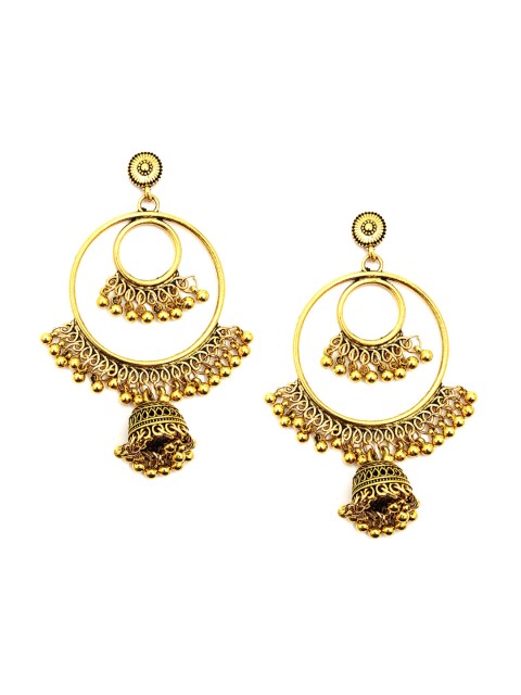 

Sia Art Jewellery Gold Circular Jhumkas