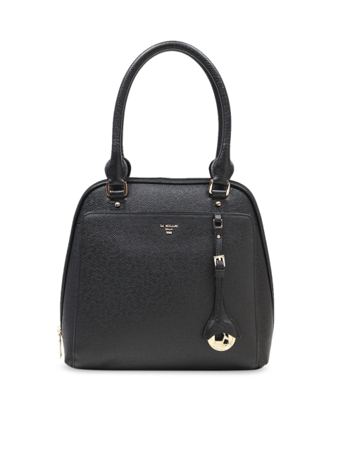 

Da Milano Black Solid Handheld Leather Bag