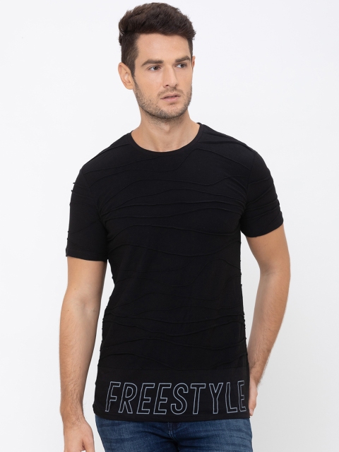 

Globus Men Black Printed Round Neck T-shirt